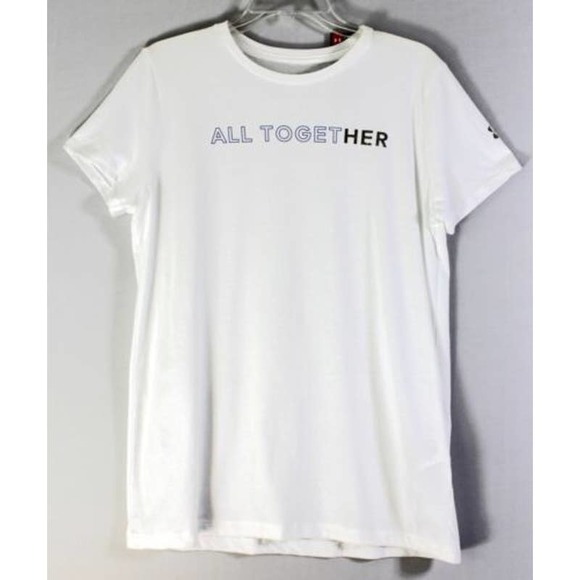 Under Armour "All Together' Printed Short Sleeve Crew Neck T-Shirt White-SM - Picture 1 of 2